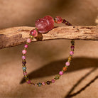 FuAttract Romance & Wealth Energy Bracelet – Pixiu + Strawberry Quartz & Tourmaline - image 1