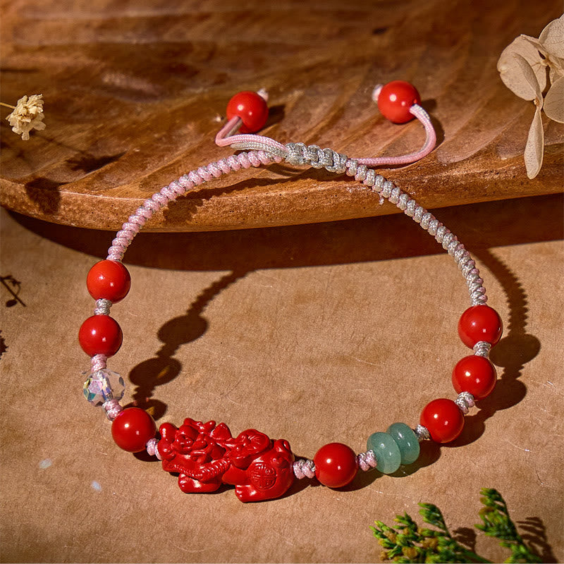 FuAttract Protection & Luck Cinnabar Bracelet – Pixiu + Handwoven Red String - image 2