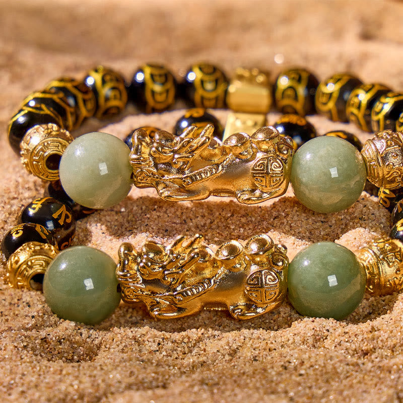 FuAttract Protection & Prosperity Bracelet – Black Onyx Lucky Coin Mantra Beads & Jade - image 11