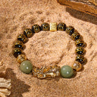 FuAttract Protection & Prosperity Bracelet – Black Onyx Lucky Coin Mantra Beads & Jade - image 1