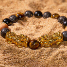 FuAttract Protection & Wealth Bracelet – Pixiu + Tiger Eye, Lava & Obsidian - image 5