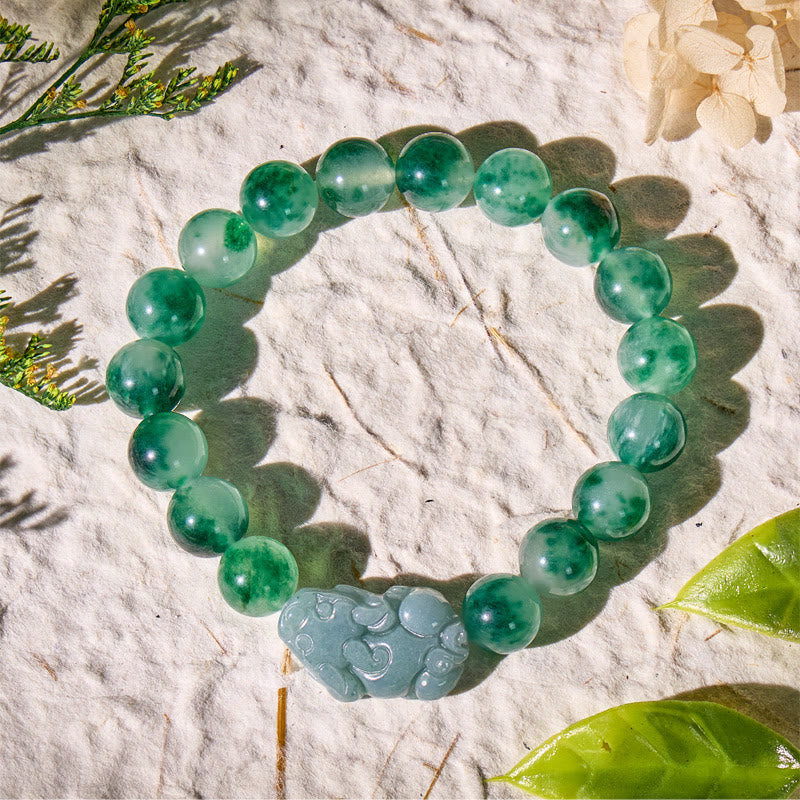 FuAttract Verdant Whisper – Bracelet of Gentle Abundance Moss Chalcedony & Jade - 10mm - image 0