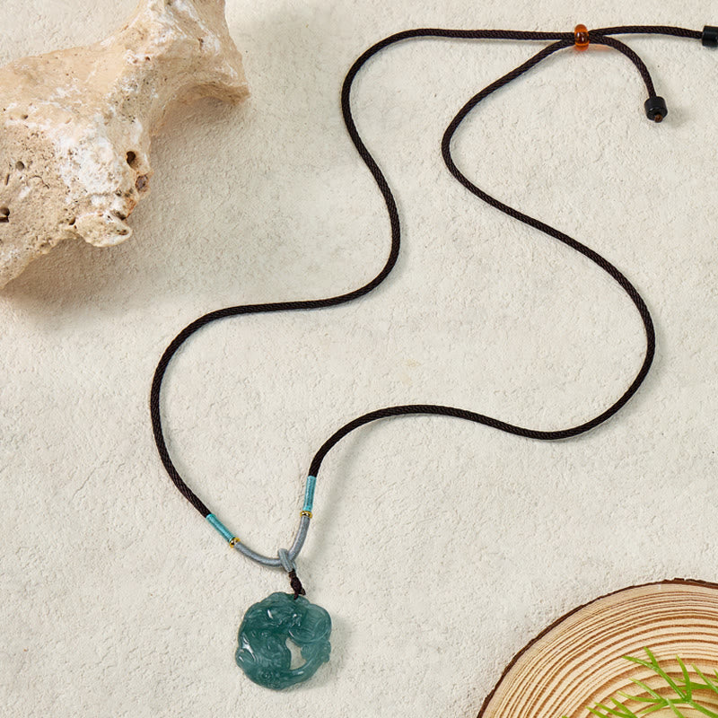 FuAttract Prosperity Guardian Biting Coin – Wealth-Attracting Jade Pixiu Necklace - image 5