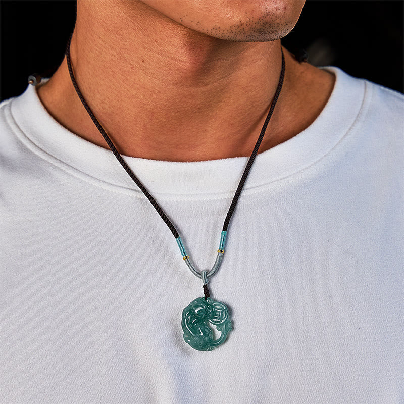 FuAttract Prosperity Guardian Biting Coin – Wealth-Attracting Jade Pixiu Necklace - image 5