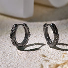 FuAttract Wealth Protection Silver Huggie Earrings – Pixiu Energy - Black - image 5