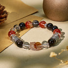 FuAttract Spiritual Healing Pixiu Bracelet – Clear Quartz, Silver Obsidian & Super Seven Stones - 10mm - image 0