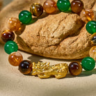 FuAttract Abundance & Prosperity Bracelet with Pixiu Tiger Eye, Green Agate & Citrine Pyramid - image 6