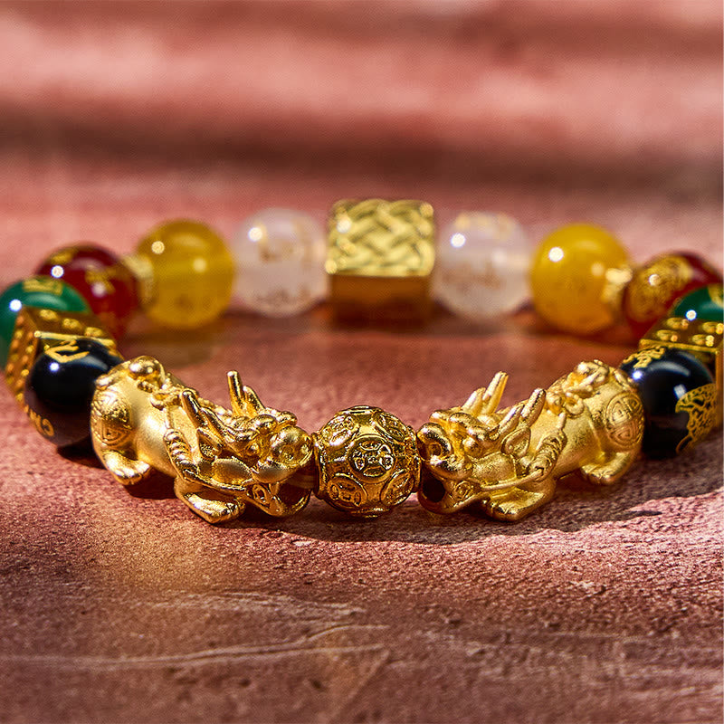 FuAttract Protection & Fortune Mantra Agate Bracelet – Pixiu-Inspired Energy Design - image 6