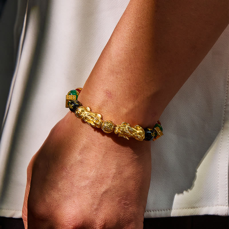 FuAttract Protection & Fortune Mantra Agate Bracelet – Pixiu-Inspired Energy Design - image 4
