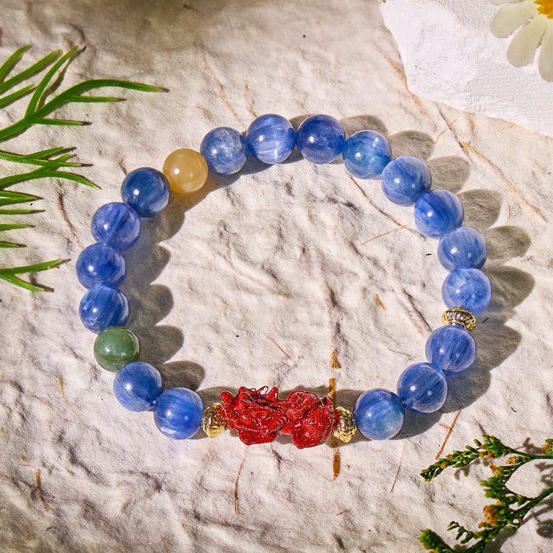 FuAttract Clarity & Prosperity Bracelet – Pixiu + Kyanite & Jade - image 1