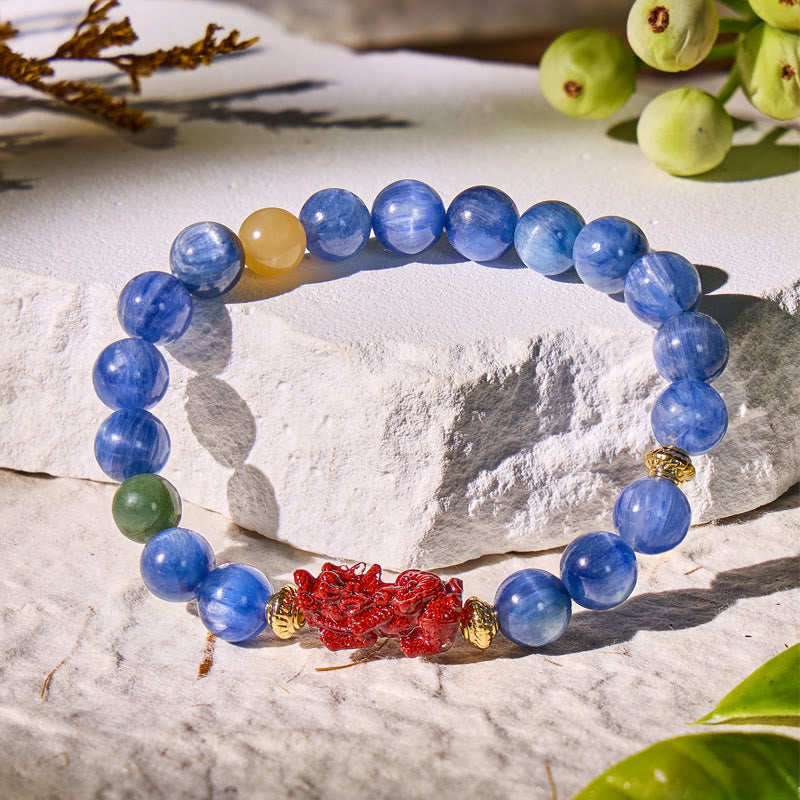 FuAttract Clarity & Prosperity Bracelet – Pixiu + Kyanite & Jade - image 2