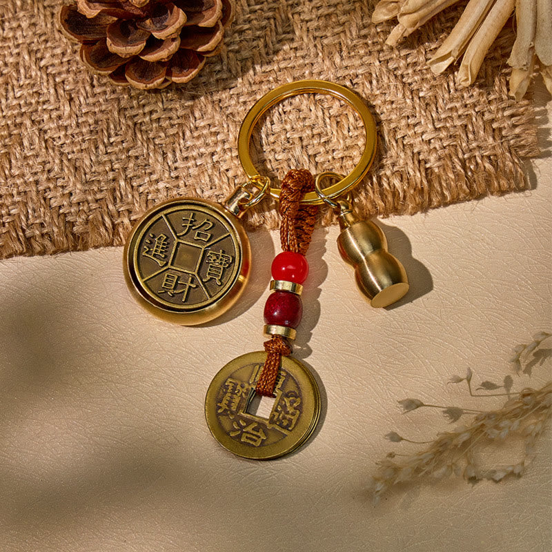 FuAttract Abundance & Protection Keychain – Pixiu Talisman with Emperor Coins & Gourd - image 3