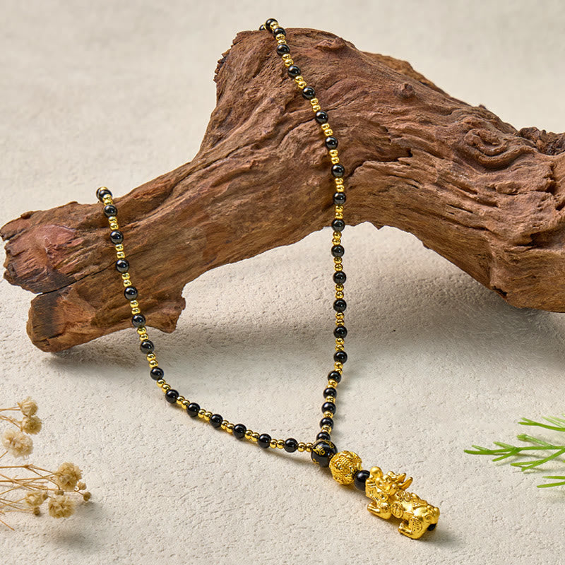 FuAttract Pixiu Obsidian Necklace for Strength, Success & Energy Shielding - image 6