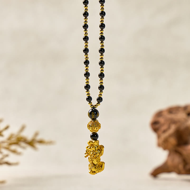 FuAttract Pixiu Obsidian Necklace for Strength, Success & Energy Shielding - image 6