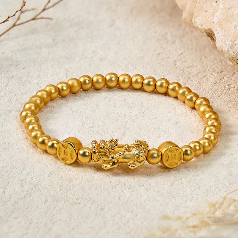 FuAttract Manifest Abundance Bracelet with Brass Pixiu Charm - 5mm - image 0