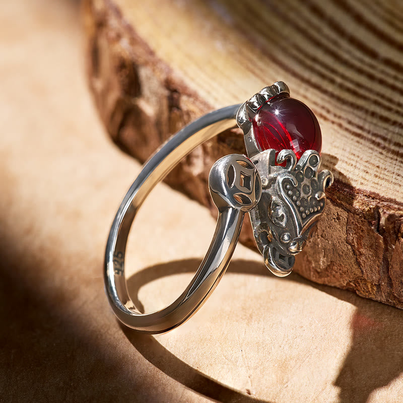 FuAttract Wealth & Protection Garnet Pixiu Ring – Prosperity Energy Talisman - image 5