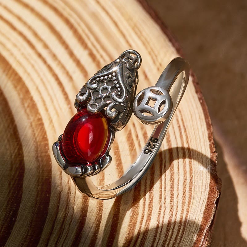 FuAttract Wealth & Protection Garnet Pixiu Ring – Prosperity Energy Talisman - image 1