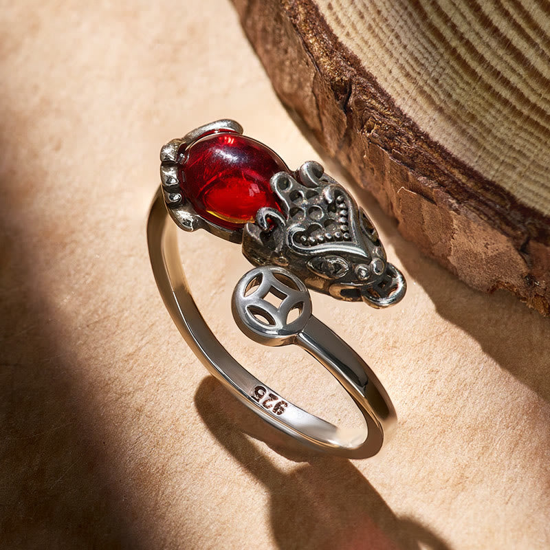 FuAttract Wealth & Protection Garnet Pixiu Ring – Prosperity Energy Talisman - image 4