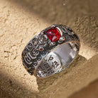 FuAttract Wealth & Protection Garnet Pixiu Blessing Mantra Ring - image 1