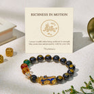 FuAttract Protective Wealth Bracelet – Color-Changing Pixiu & Black Onyx - 12mm - image 0