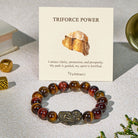 FuAttract Triforce Guardian- Tri-Color Tiger's Eye Power Pixiu Bracelet - Classic - 7.5in/19cm - image 0
