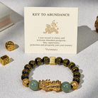 FuAttract Protection & Prosperity Bracelet – Black Onyx Lucky Coin Mantra Beads & Jade - Coin Beads - image 0