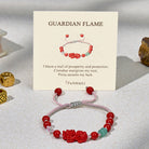FuAttract Protection & Luck Cinnabar Bracelet – Pixiu + Handwoven Red String - Cinnabar - image 0