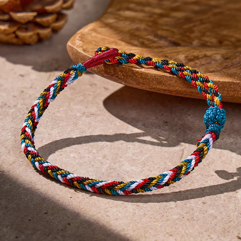 FuAttract Spiritual Woven Good Fortune Bracelet – Five Color Protection String - image 1