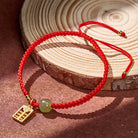 FuAttract Wealth Protection Hetian Jade Abacus Red String Bracelet - image 1