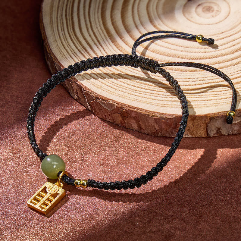 FuAttract Wealth Protection Hetian Jade Abacus Red String Bracelet - image 12