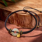 FuAttract Protection & Blessing Hetian Jade Ping An Buckle Red String Bracelet - Black - image 12