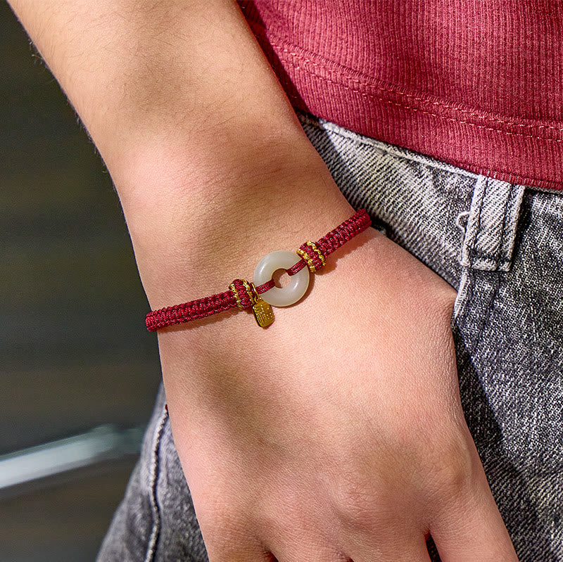 FuAttract Protection & Blessing Hetian Jade Ping An Buckle Red String Bracelet - image 11