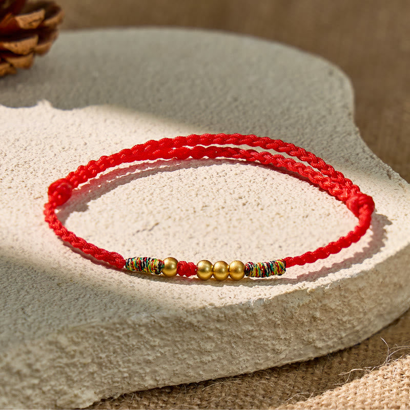 FuAttract Tibetan Lucky Protection Braided Cord Blessing Bracelet with Gold Accents - image 3