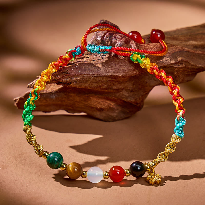 FuAttract Five‑Element Harmony Bead Tibetan Red String Bracelet - image 1