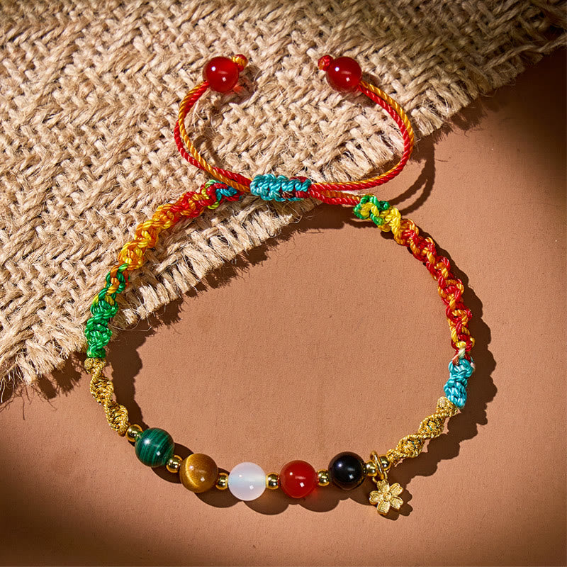FuAttract Five‑Element Harmony Bead Tibetan Red String Bracelet - image 1