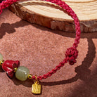 FuAttract Sacred Lotus Cinnabar & Hetian Jade Red String Bracelet - image 4