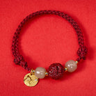 FuAttract Wealth Protection Cinnabar Pixiu & Hetian Jade Red String Chinese Zodiac Bracelet - Rat(Wrist Circumference 14-19cm) - image 4