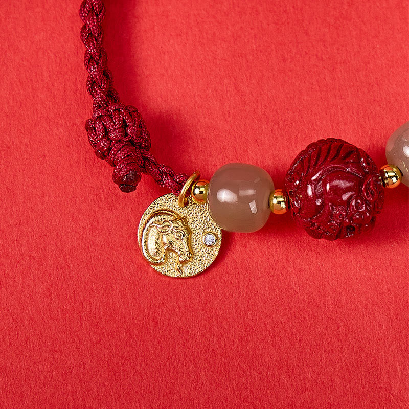 FuAttract Wealth Protection Cinnabar Pixiu & Hetian Jade Red String Chinese Zodiac Bracelet - image 11