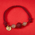 FuAttract Wealth Protection Cinnabar Pixiu & Hetian Jade Red String Chinese Zodiac Bracelet - Tiger(Wrist Circumference 14-19cm) - image 7