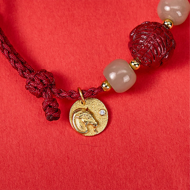 FuAttract Wealth Protection Cinnabar Pixiu & Hetian Jade Red String Chinese Zodiac Bracelet - image 30