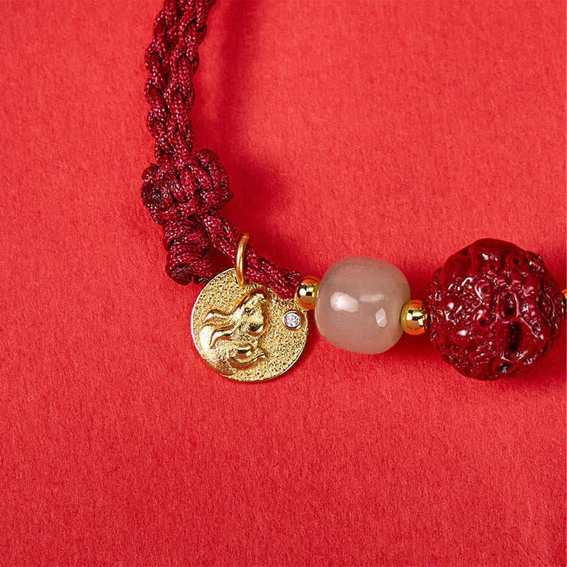 FuAttract Wealth Protection Cinnabar Pixiu & Hetian Jade Red String Chinese Zodiac Bracelet - image 26