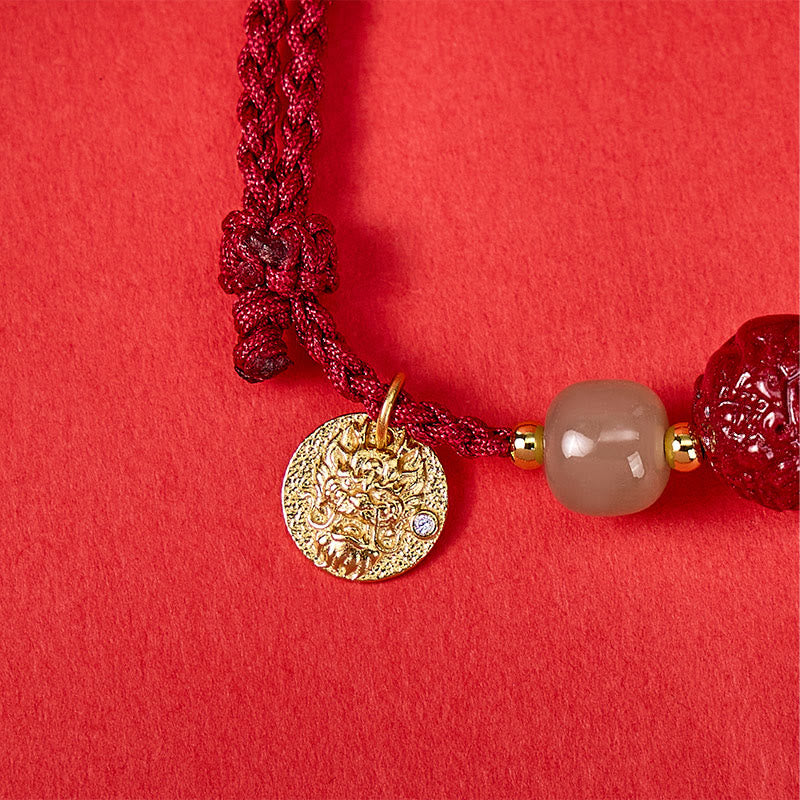 FuAttract Wealth Protection Cinnabar Pixiu & Hetian Jade Red String Chinese Zodiac Bracelet - image 14