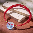 FuAttract Serene Aquamarine Ping An Buckle Red String Bracelet - Aquamarine Ping An Buckle - image 0