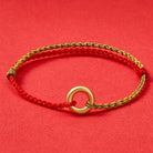 FuAttract Prosperity & Protection Red String Ping An Buckle Bracelet - Gold - image 0