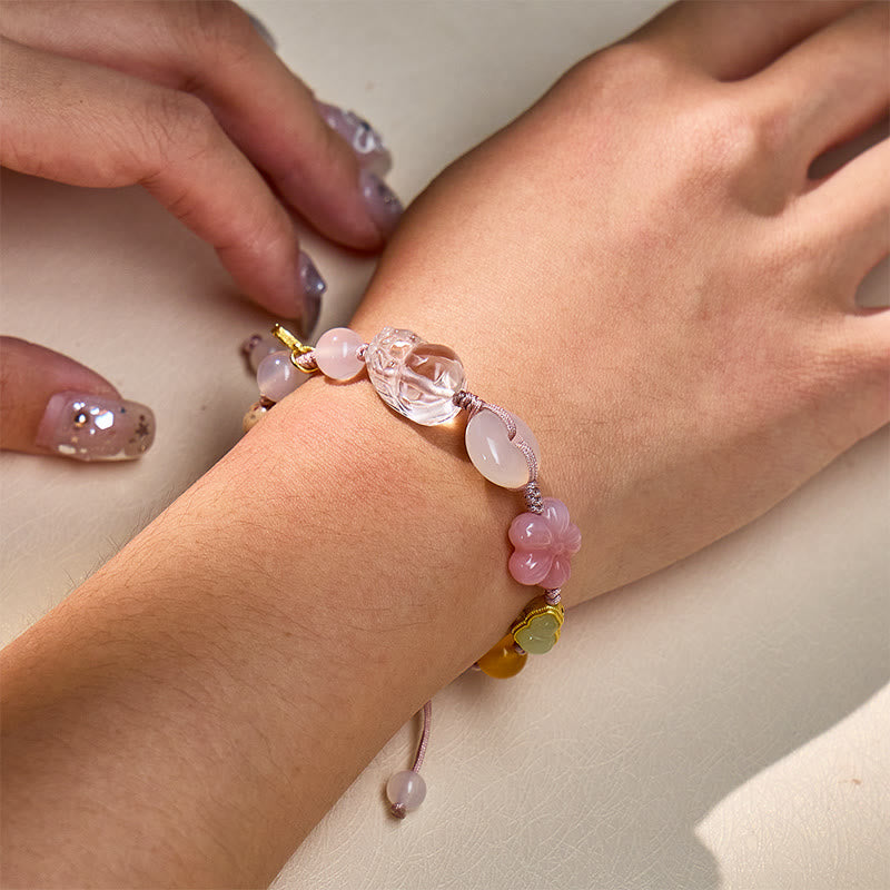 FuAttract Abundance Energy Healing Bracelet – Clear Quartz Pixiu + Cat's Eye & Agate Gems - image 3