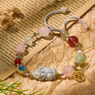 FuAttract Romance & Fortune Jade Pixiu Charm Bracelet – Rose Quartz, Pearl & Prehnite - image 1