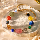 FuAttract Protection & Prosperity Bracelet – Pixiu with Multi-Gemstone, Black Obsidian & Moonstone - Strawberry Quartz Pixiu - image 0