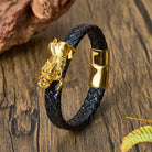 FuAttract Protection & Wealth Bracelet – Feng Shui Pixiu on Braided Leather - 7.9in/20.8cm - image 0