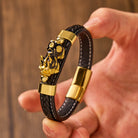 FuAttract Wealth & Success Black Leather Pixiu Men's Bracelet - image 2