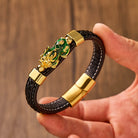 FuAttract Wealth & Success Black Leather Pixiu Men's Bracelet - image 8